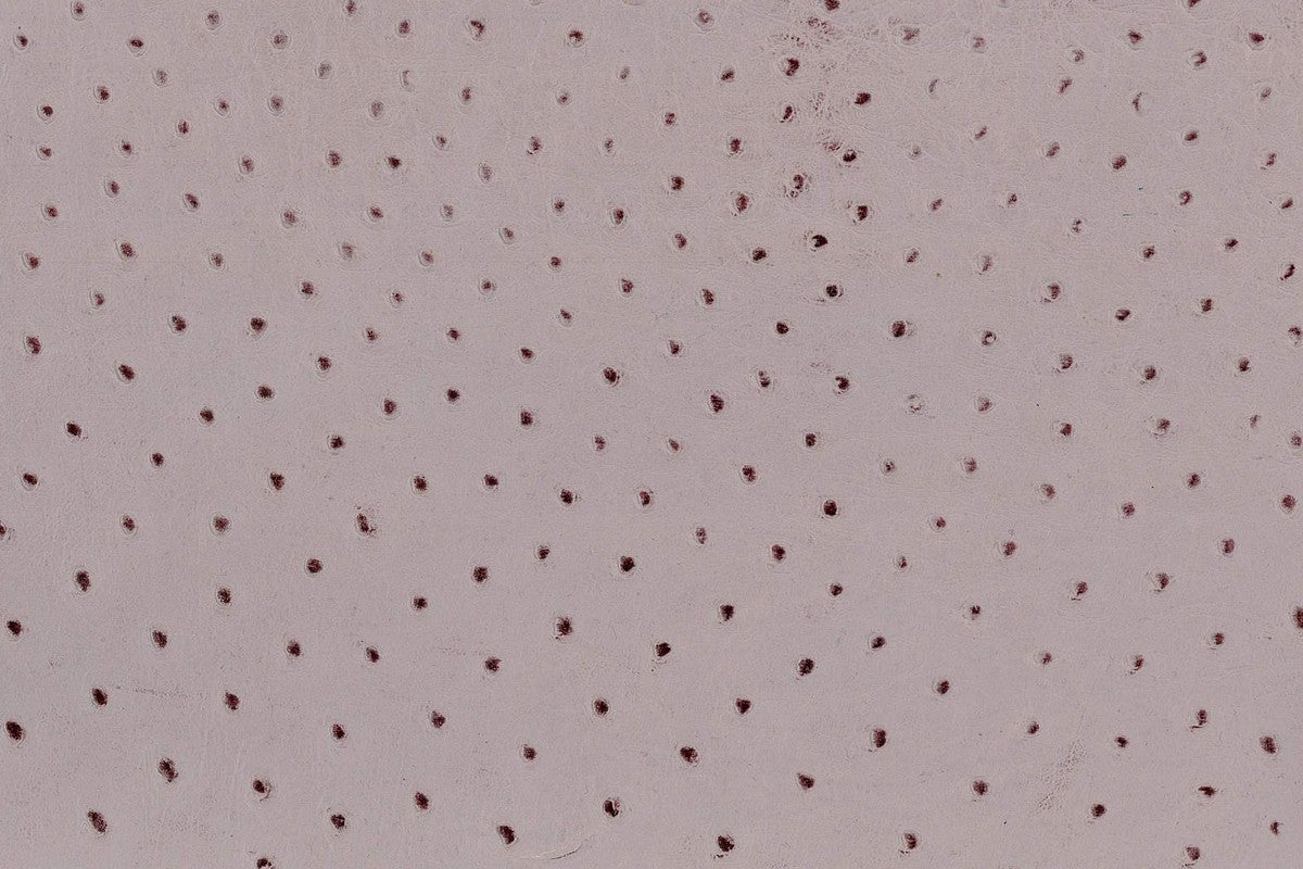 Lambskin embossed with ostrich texture in soft lavender, hand-stitched in Los Angeles