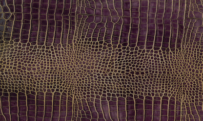 Italian hornback crocodile in iridescent purple and green, hand-stitched in LA