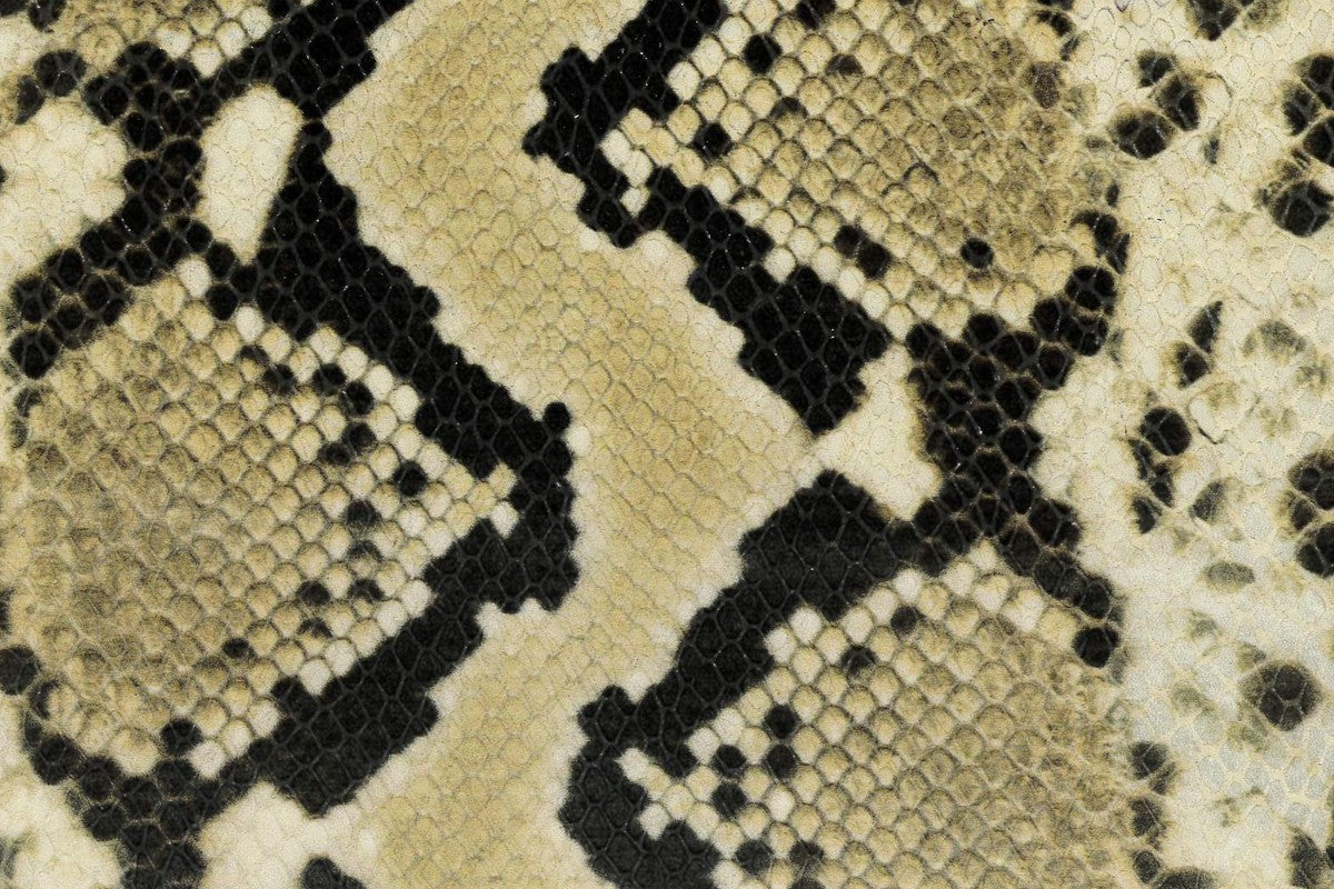 Python-embossed leather in natural cream, tan and black, hand-stitched in Los Angeles